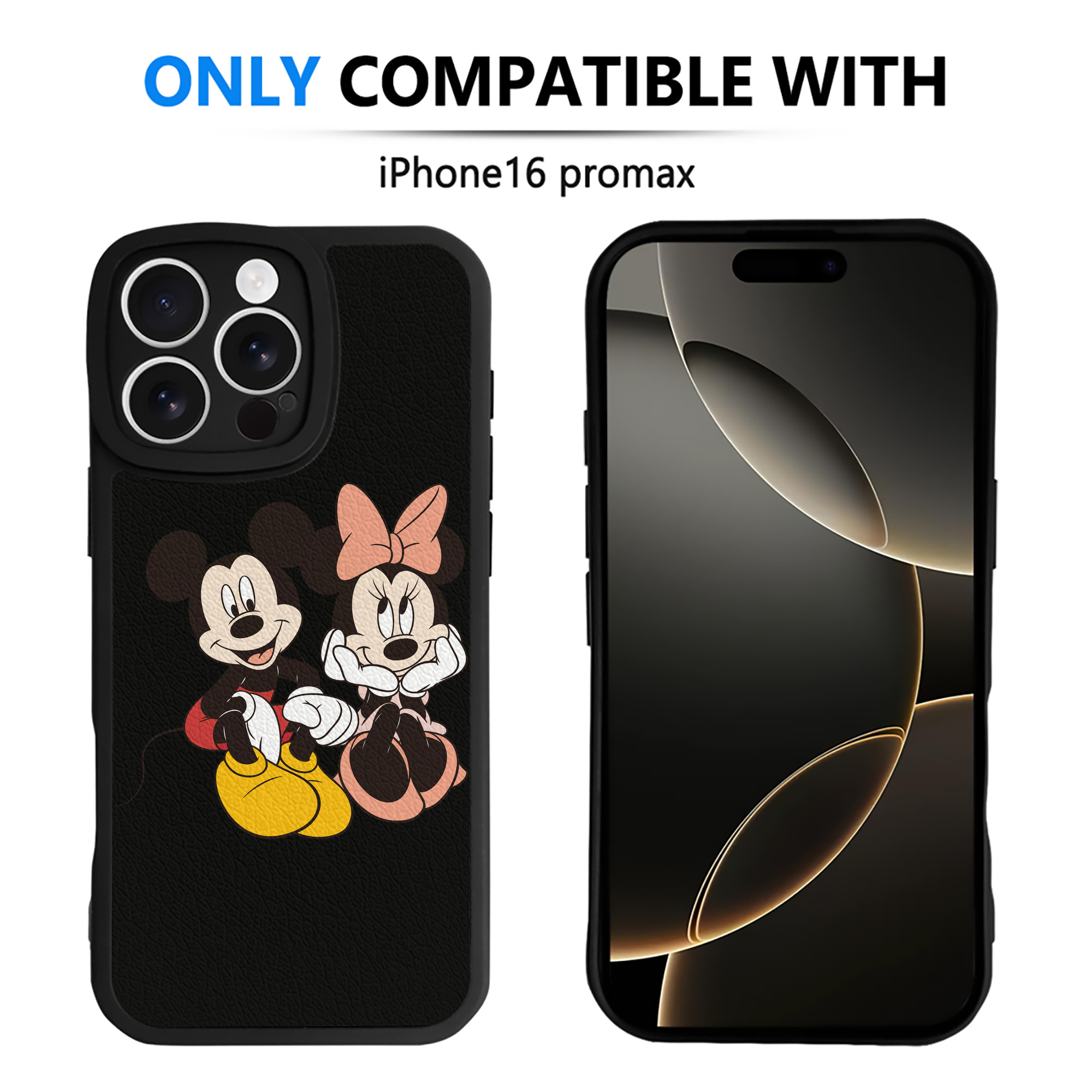 （画像用） ミッキーマウス Mickey Mouse 【iPhone 16シリーズ対応】シリコンスマホケース（レザー調） 材質：シリコン